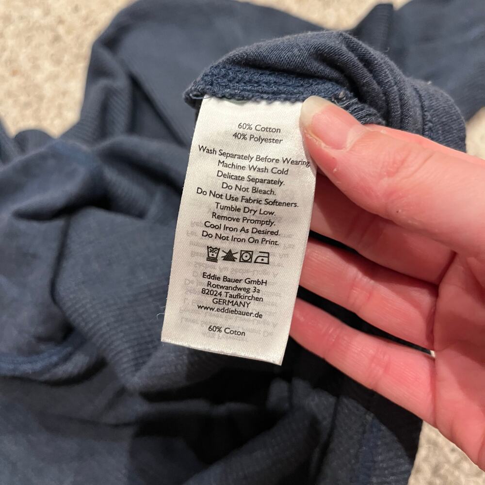 Eddie Bauer Waffle Knit Henley Long Sleeve Tee Sz S Blue Cabincore Cozy Outdoor - Picture 4 of 6